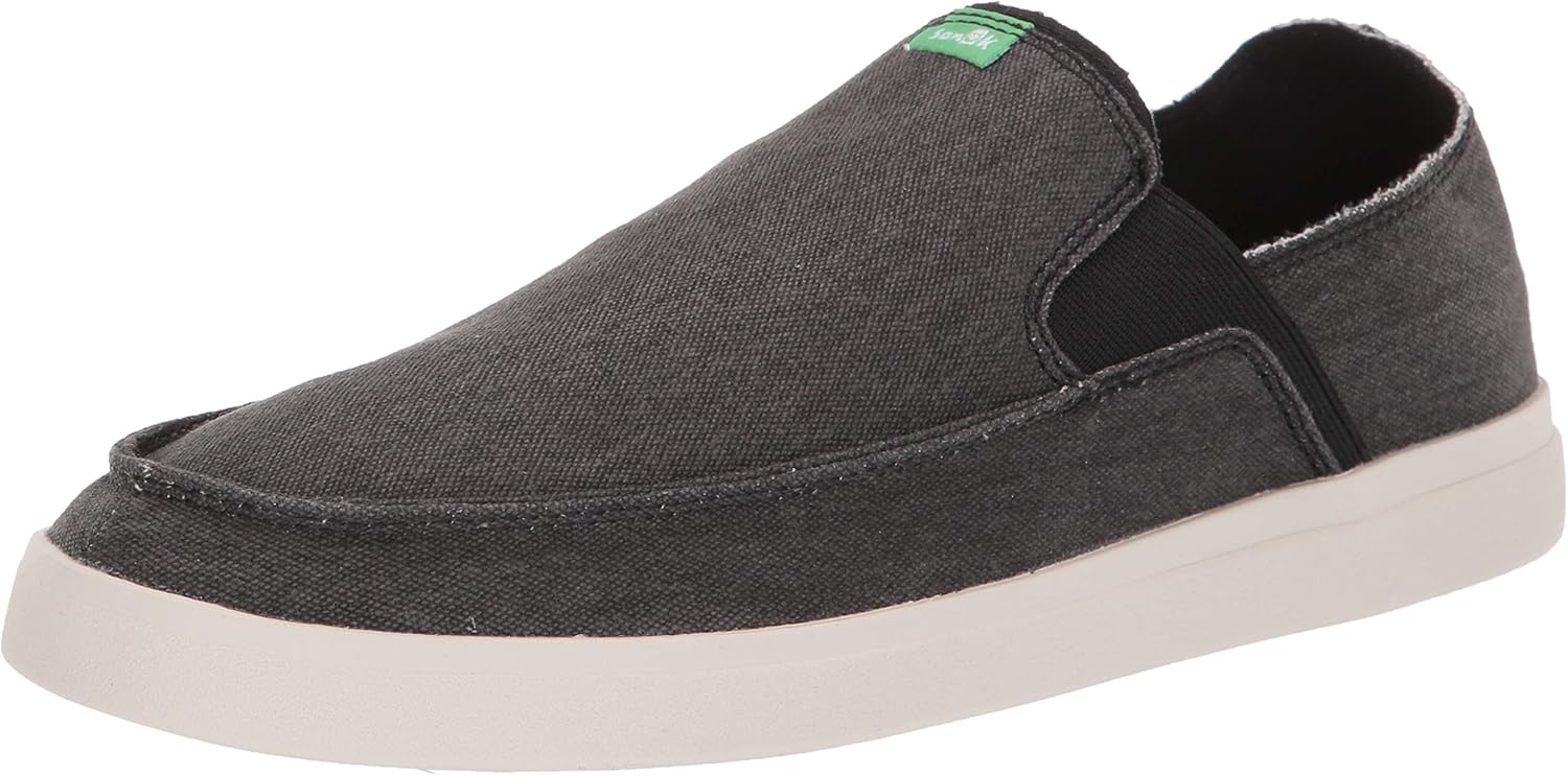 Sanuk Pick Pocket Slip-On Sneaker 07 M US Black/Natural