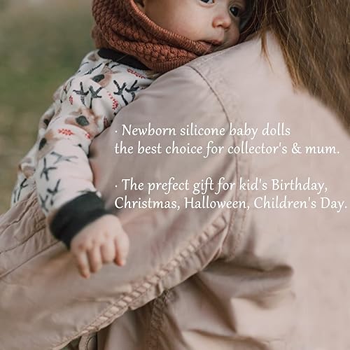 Miniatura 7 de Muñecas de bebé de silicona realistas de 17.7 pulgadas, cuerpo de silicona completo, muñecas de bebé recién nacidas, muñeca de niña de la vida real
