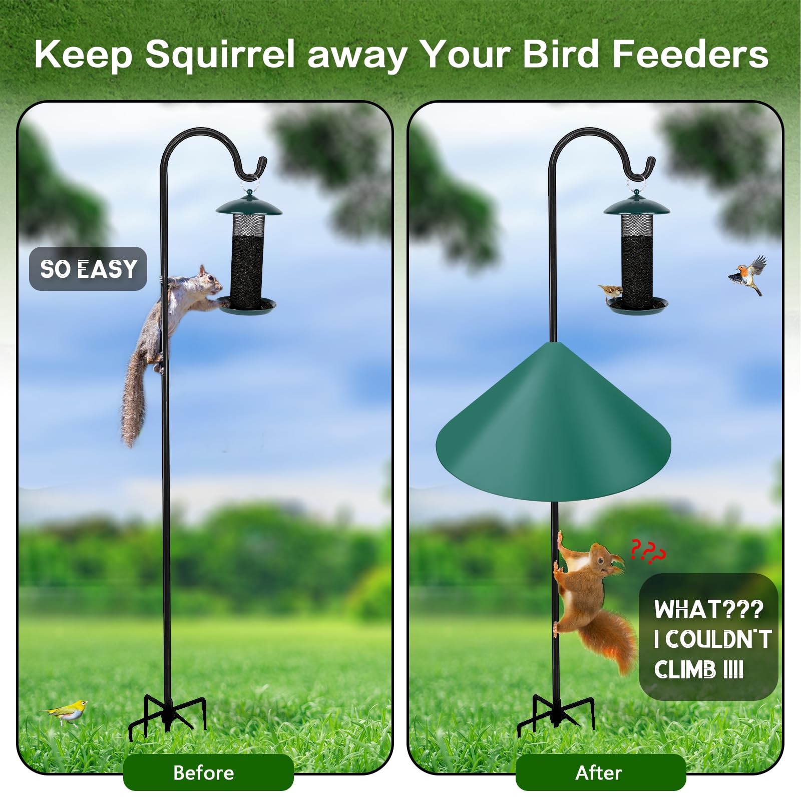 Snapklik.com : 19 Inch Squirrel Baffle Green 1 Pack For Bird Feeder