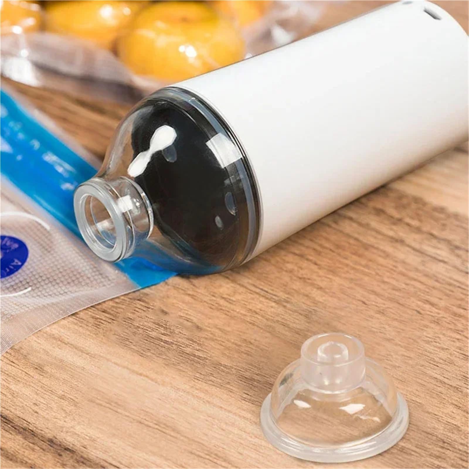 Lot de 15 sacs d'emballage sous vide réutilisables avec fermeture éclair - Pompe à sceller sous vide - Rechargeable par USB - Sans BPA - Lot de 15 sacs à pompe