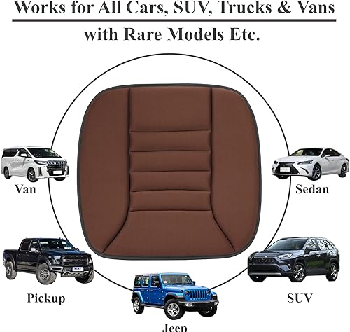 Miniatura 5 de kingphenix Cojín de asiento de automóvil con espuma viscoelástica de confort de 1.2 pulgadas, cojín de asiento para automóvil y silla de oficina