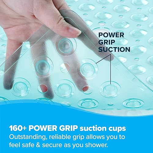 Miniatura 10 de SlipX Solutions - Alfombrilla cuadrada para ducha que proporciona una resistencia fiable a los deslizamientos lados de 21 pulgadas 160 ventosas gran