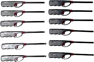 12-Pack BBQ Grill Lighter Casings Refillable Butane Gas Candle Fireplace Kitchen Stove Long Lighter Refills