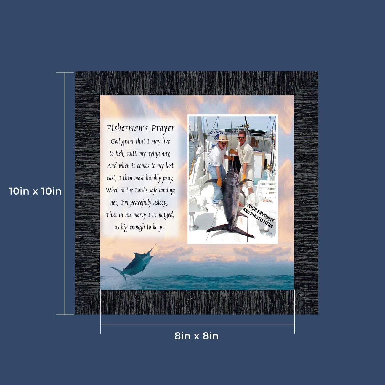 Deep Sea Fisherman’s Prayer, Personalized Fishermen's Gifts for the One You Love, Fishing Décor Picture Frame 9702CH