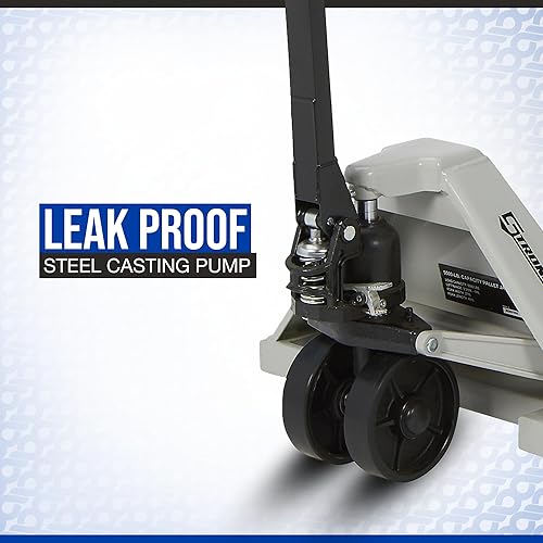 Miniatura 4 de Strongway Camión de palés con horquilla de gato de palé, 63.5 pulgadas de largo x 27 pulgadas de ancho (capacidad de 5500 libras)