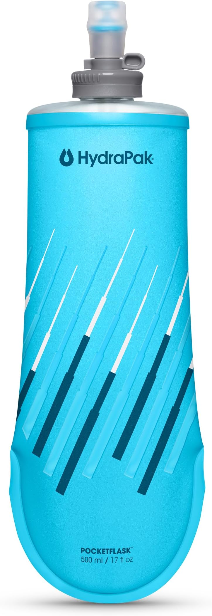 HydraPak PocketFlask 500ml - Compressible, Low Profile Soft Flask Water Bottle, Ideal Fit for Run Belts and Form Fitting Pockets with Locking Cap (500ml/17oz)