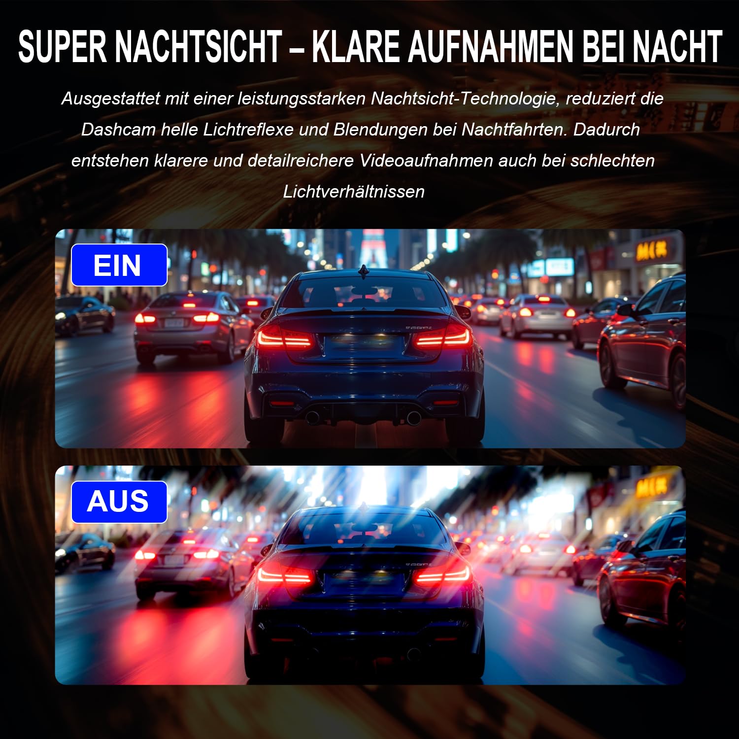 Osmo-s Dashcam Pro 2.0 Verbesserte Version 2026 4K Dashcam Auto Vorne Hinten mit GPS Tracking, WLAN & App, 170° Weitwinkel, 24h Parküberwachung, G-Sensor, Loop Aufnahme, Hardware-Kit & Auto Ladegerät