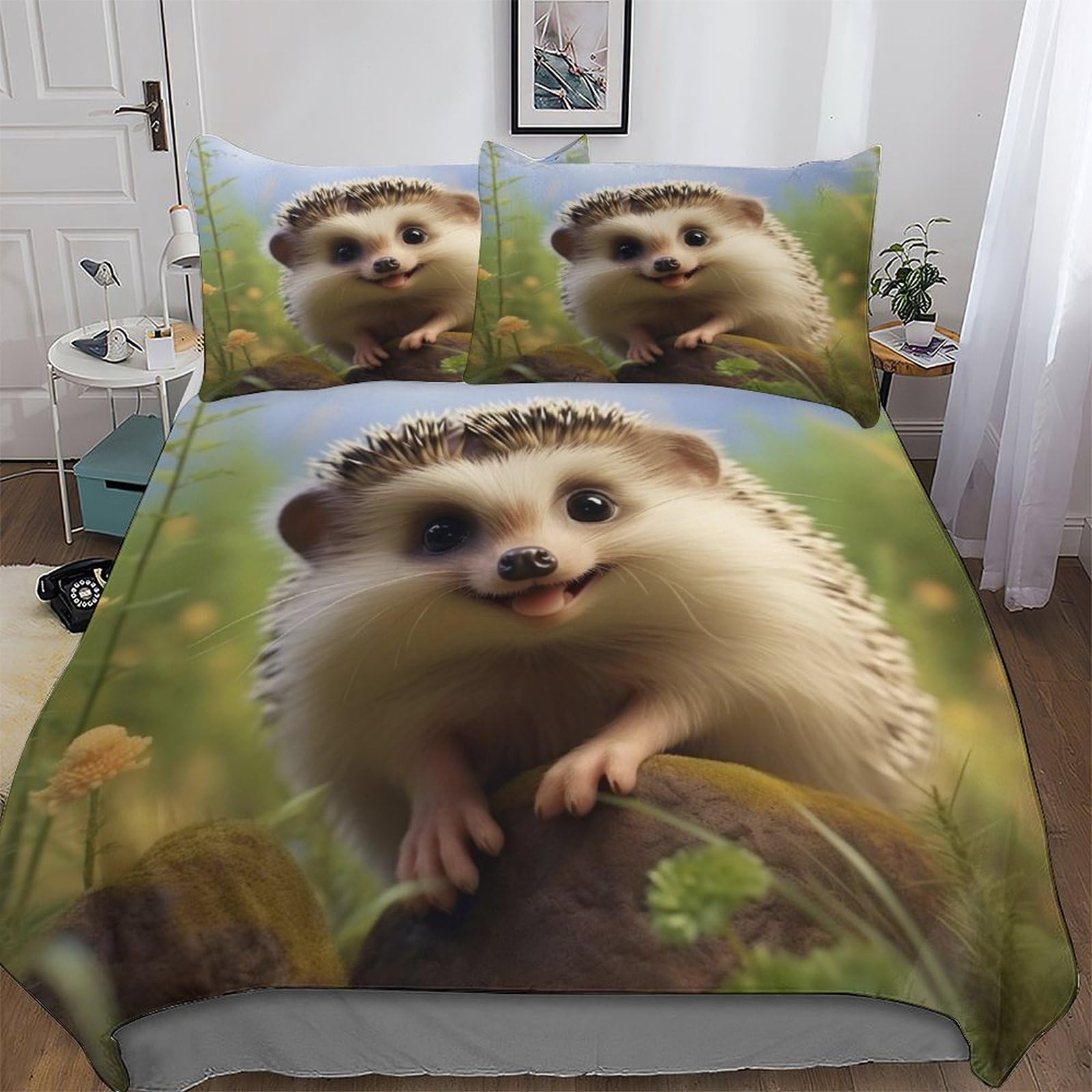 Parure de lit hérisson ultra douce et housse de couette hypoallergénique