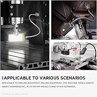 Vista 4 de Luz LED para máquina, lámpara de cuello de cisne, luz de cuello de cisne con abrazadera, 2500 lúmenes, 120 voltios, con base de abrazadera, ideal