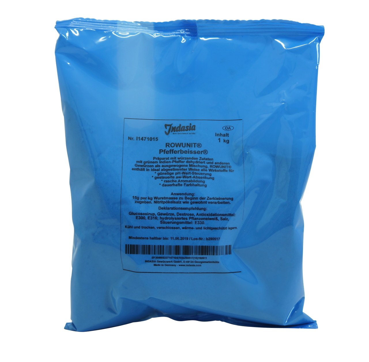 ROWUNIT® Pfefferbeisser® 1kg - Indasia, zur Herstellung von Rohwurst mit Umrötung, Rowunit 1kg