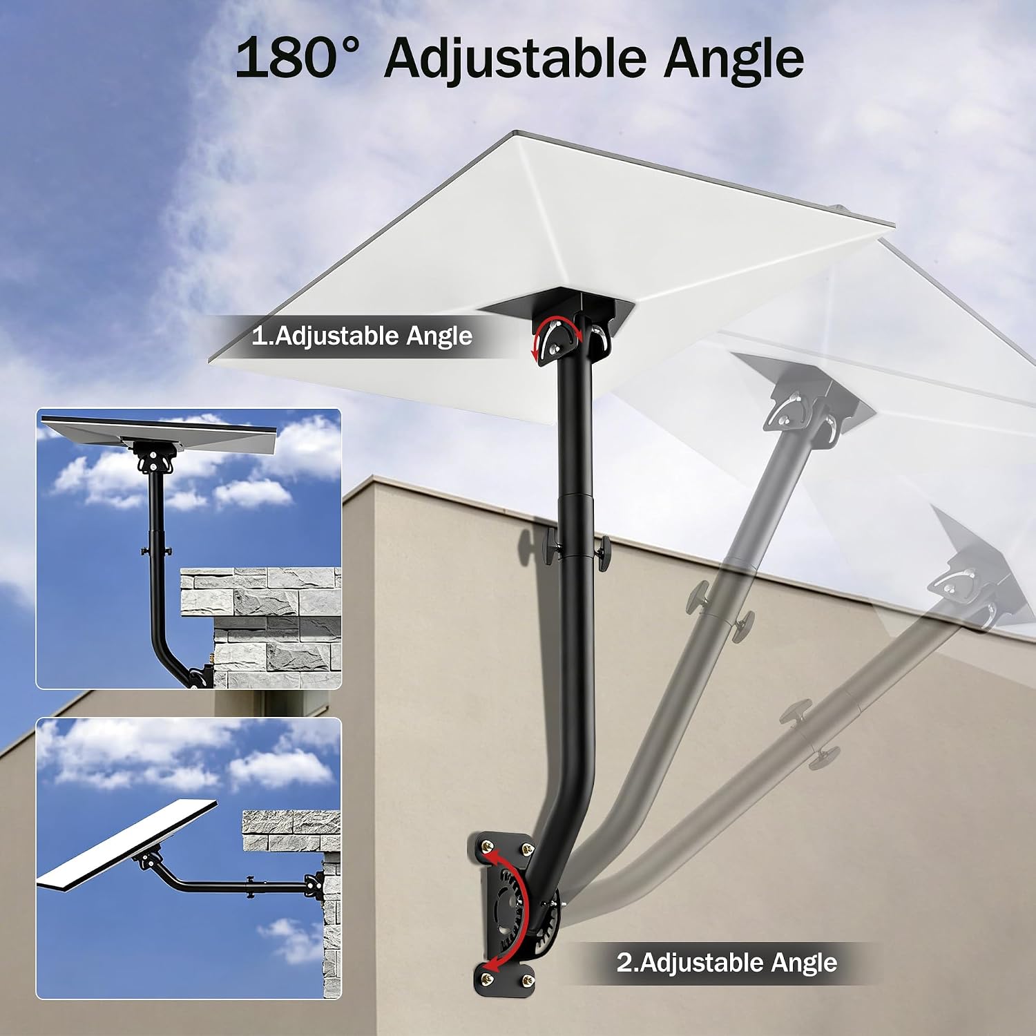 Starlink Roof Mount for 4/4x ,360° Adjustable Heavy Duty Bracket Kit