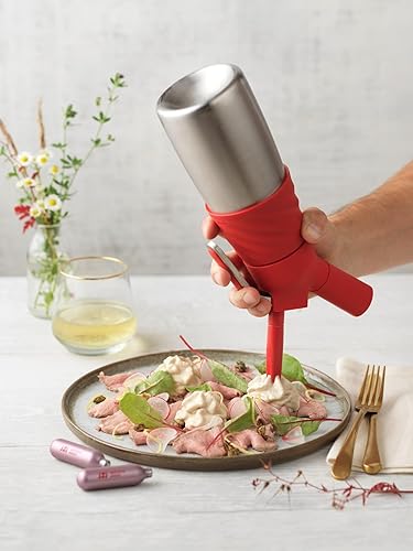 Vista 10 de iSi North America Creative Whip (1 unidad) - Dispensador de crema batida con mango de silicona - Herramienta de cocina de acero inoxidable