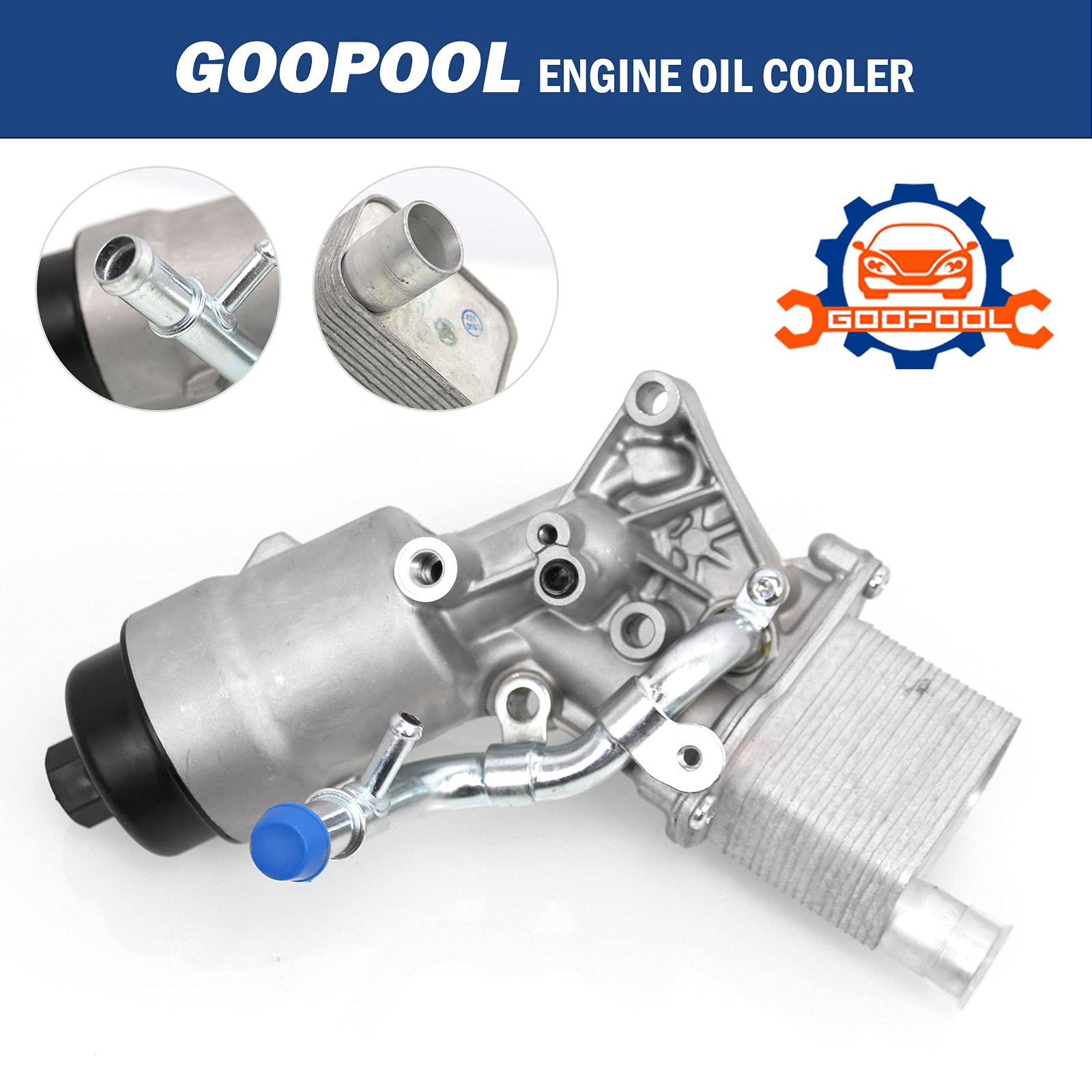 Engine Oil Cooler Filter Housing Compatible with 2012-2019 Sonic cruze Trax LT 1.4L Buick Encore Replaces # 55566784 650039 88179-91400 55593189 55594651 55565385