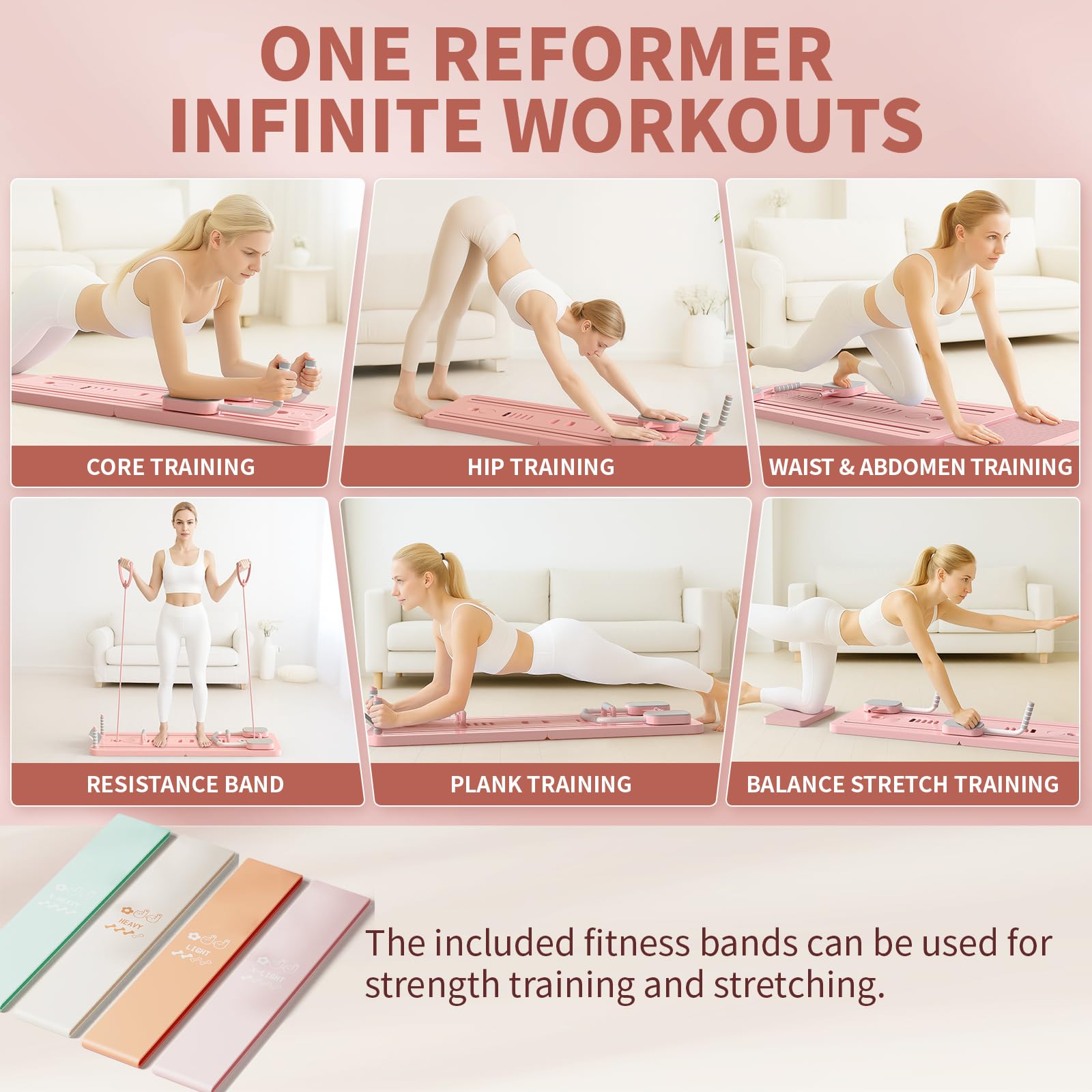 Northdeer Pilates Reformer, 2026 Upgraded Pilates Board, Multifunzionale 8 in 1 Set Pilates per Casa Fitness