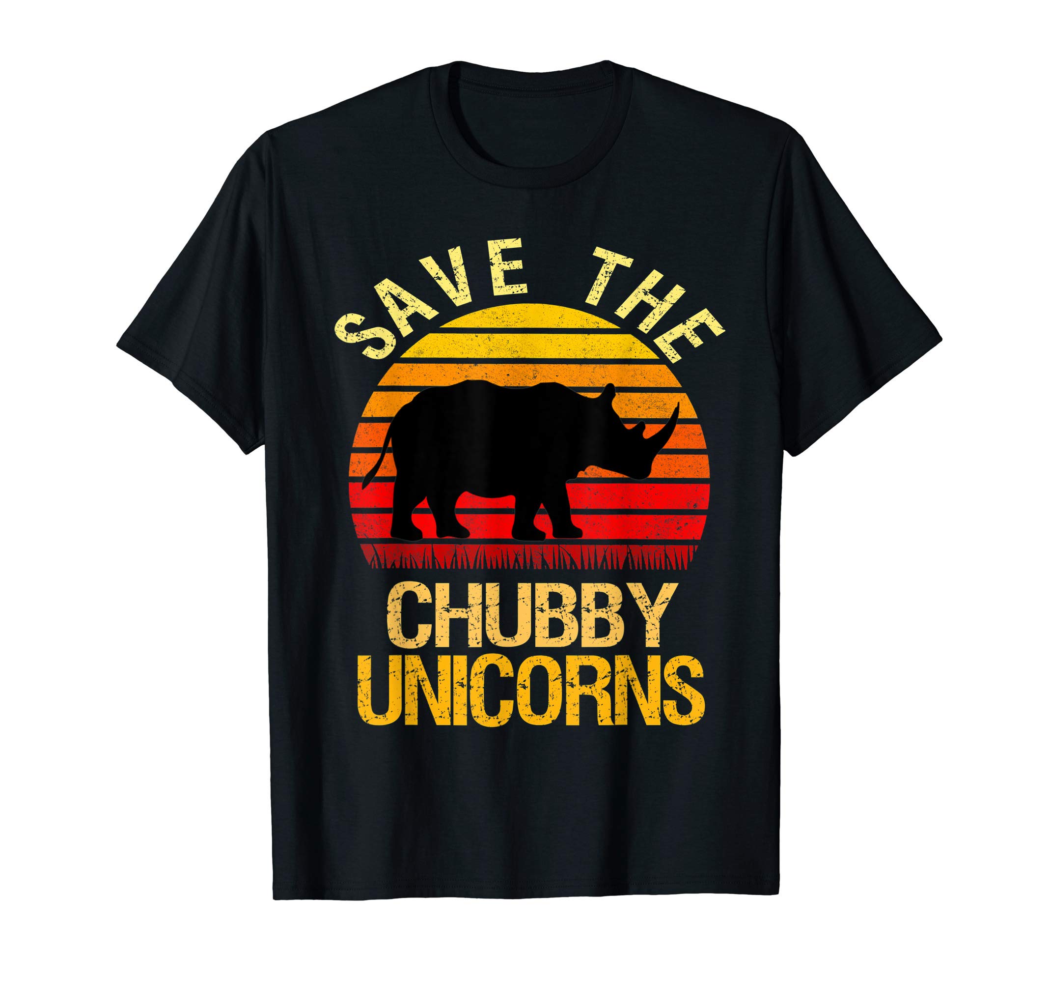 SAVE THE CHUBBY UNICORNSRetro Style Rhino T-ShirtOEKO-TEX STANDARD 100