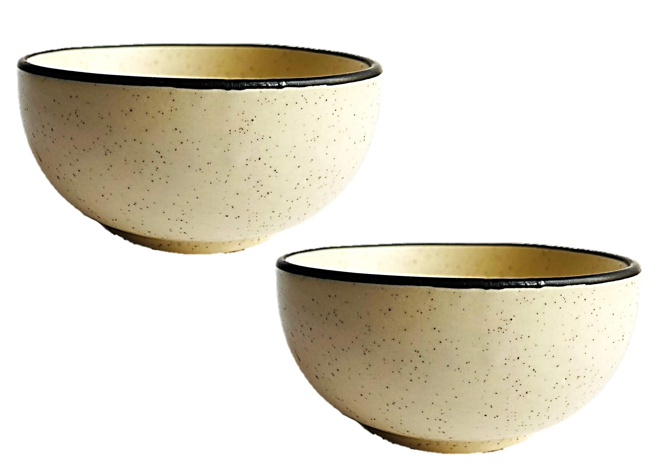 muccasacra White Ceramic Bowls (Set of 2), Perfect for Soups, Cereals, Noodles, Snacks, Dal, Curry, and Dining Tableware