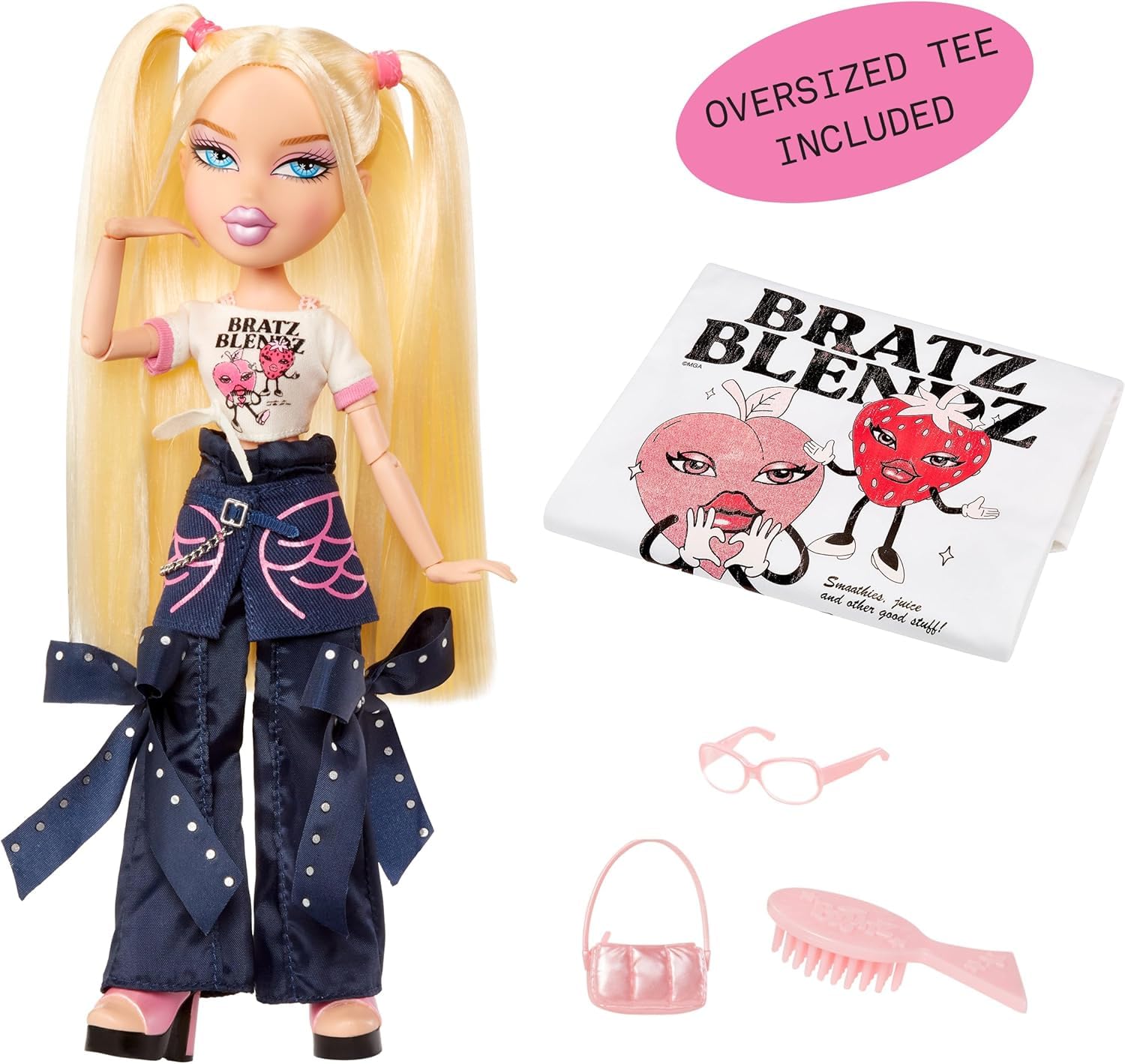 Bratz Stylin' Cloe - Muñeca de Moda con Camiseta Personalizable Que Puedes Usar, Incluye Accesorios, Lindos Juguetes para Niñas