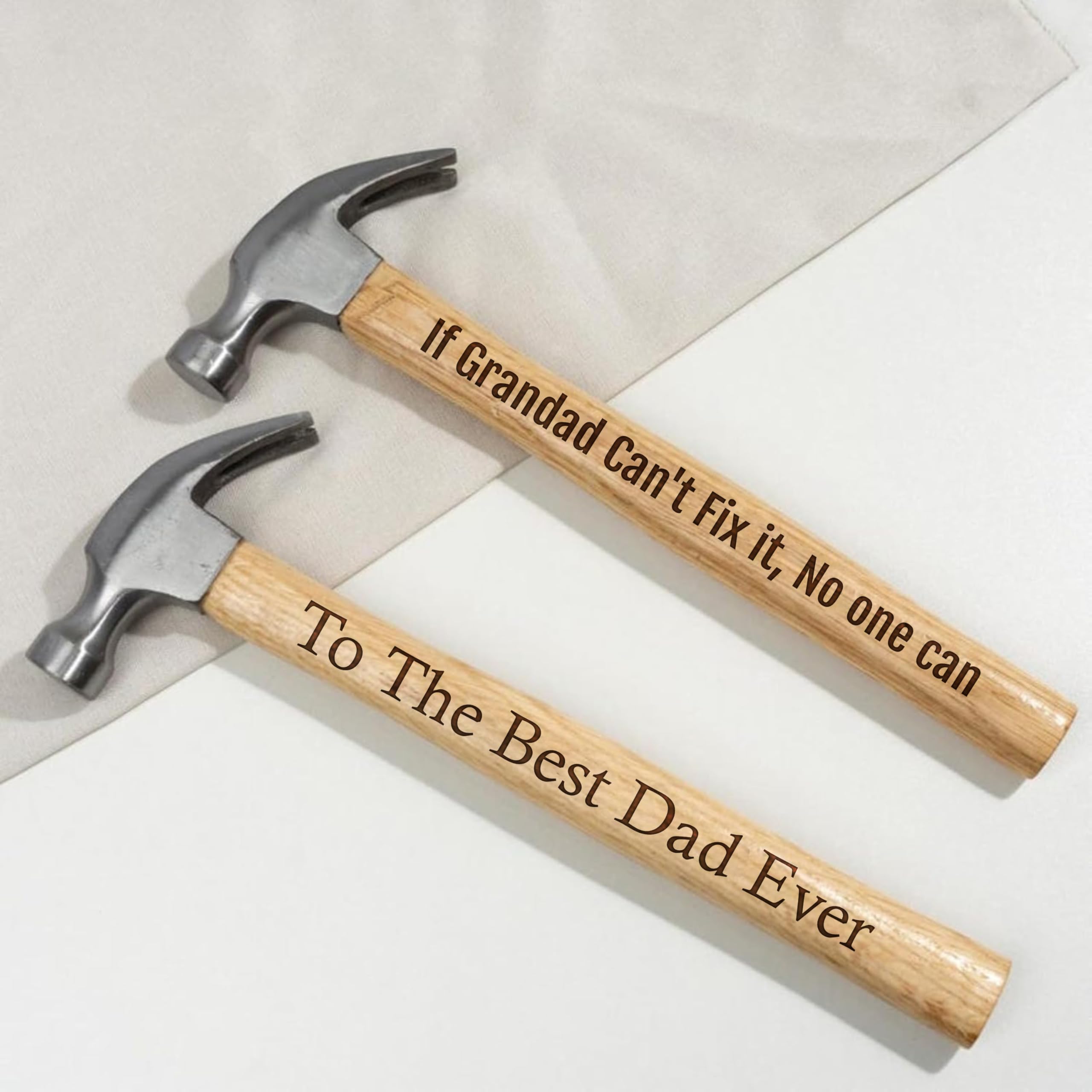 Pb Tech Wood Personalised Father's Day Engraved Hammer, Customise With Any Message Text, Custom Hammer With A Special Message Presents For Dad, Grandfather, Birthday, Christmas, Fathers Day