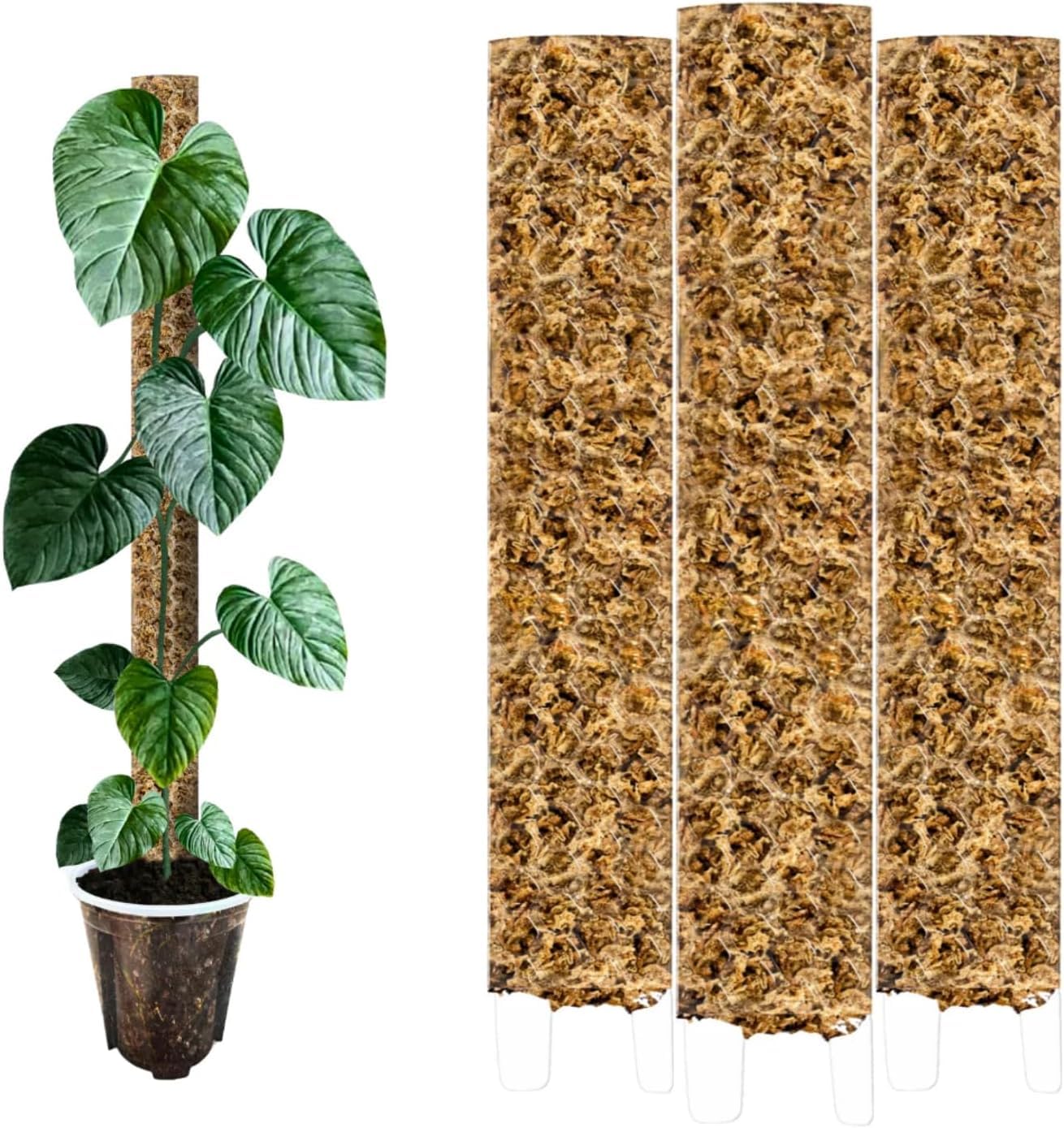 Tuteur Mousse 40 cm (L) – 3 pièces, Mat, PlantScraper Moss Pole Extensible pour Monstera et Plantes grimpantes, tuteur pour Plantes d’intérieur