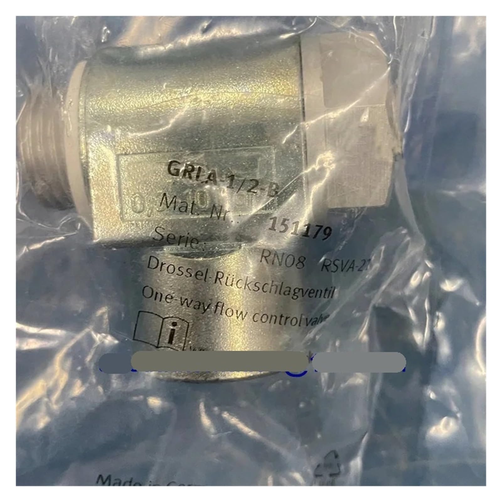 TPKMVGAP GRLA-1/2-B 151179 One-way Throttle Valve