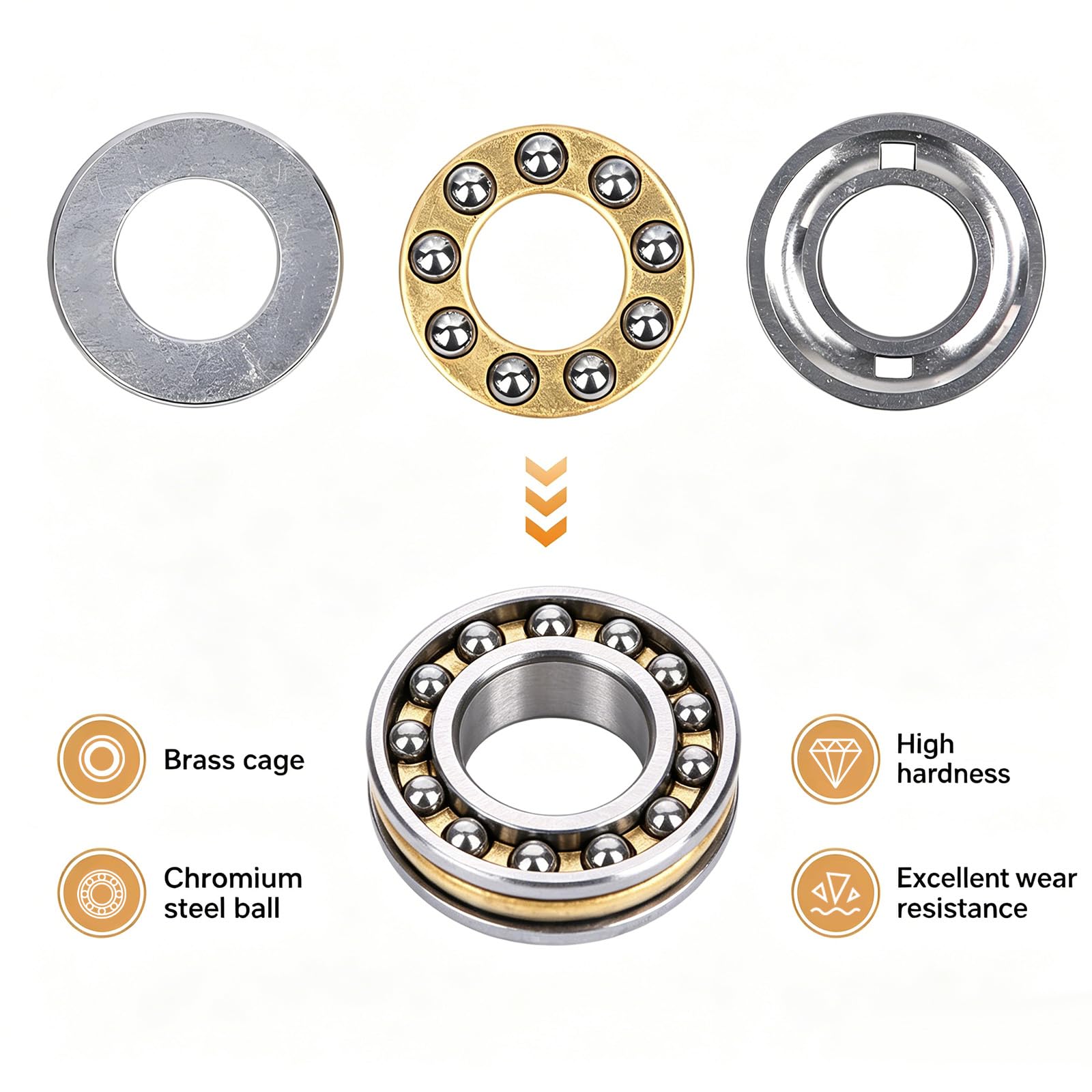 Ztolbriy Miniatur-Axiallager F8-22M – 4 Stück, 8 Produktbild-Vorschau 3