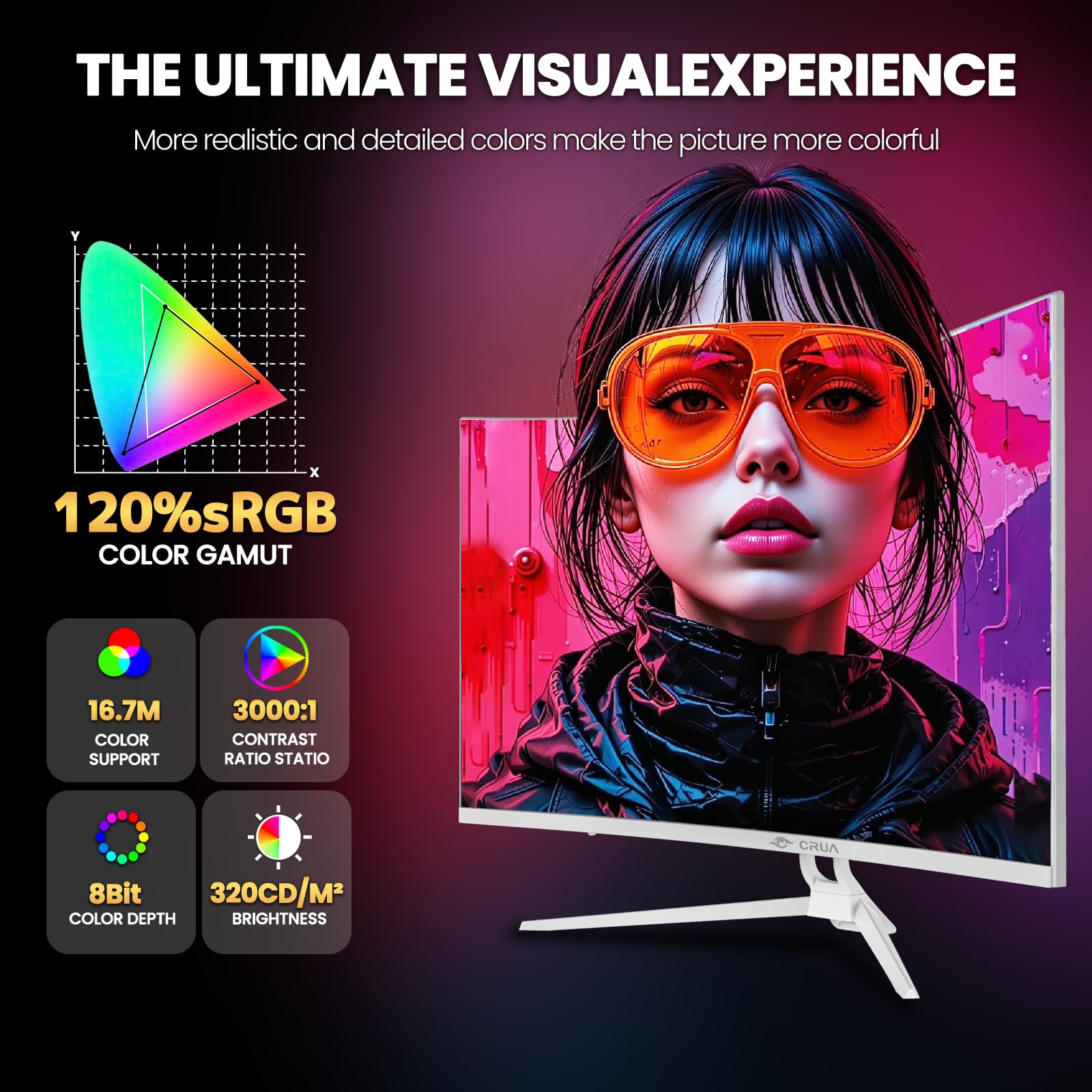 Amazon.co.jp: CRUA 32インチ 湾曲ゲーミングモニター 144Hz/160Hz 4K