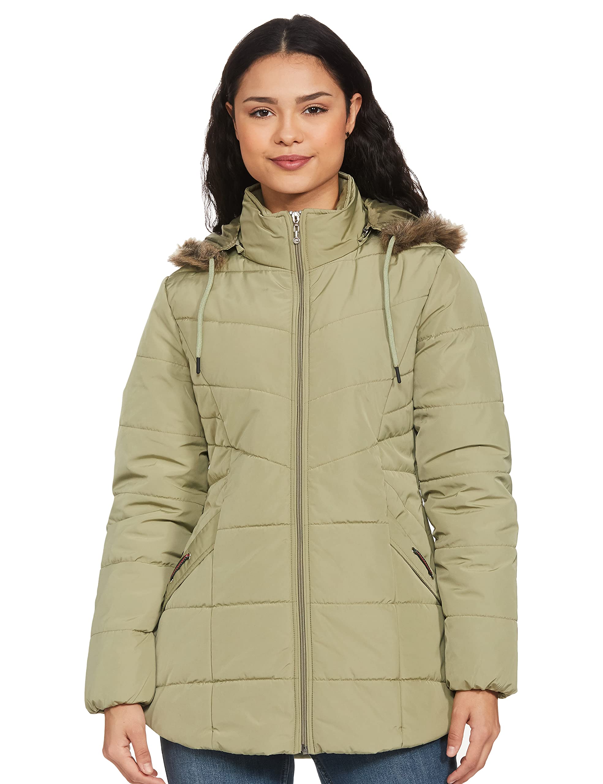qube by fort collins Women's Nylon & Net Maxi Parka Coat-picture-33