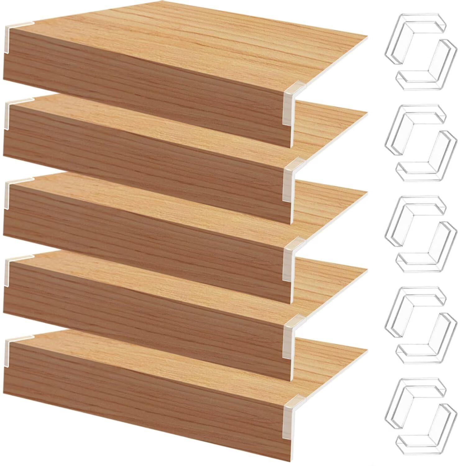5 coperture impermeabili per mensole in finto legno, 50,8 x 35,6 cm, perfette per dispensa, cucina, armadio e bagno di altezza 7,6 cm