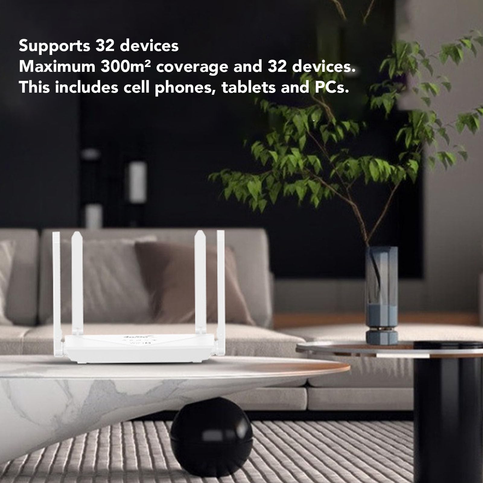 Router Wireless LTE Ad Alta velocità per Ufficio Domestico, Router di Rete WiFi6 con 6 Antenne per Dispositivi Multipli, Materiale ABS Bianco