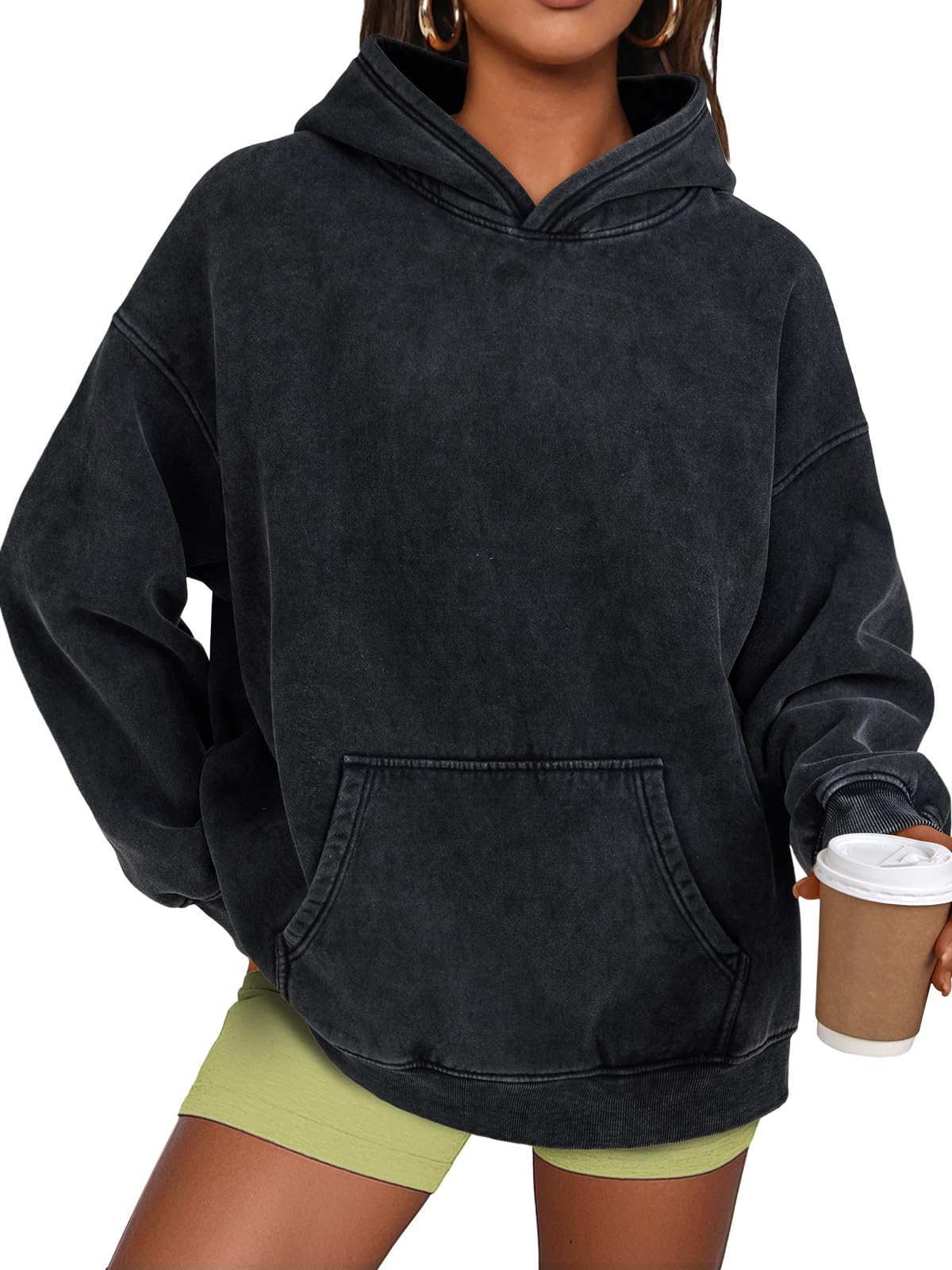 Trendy Queen Oversized Hoodie Acid Wash