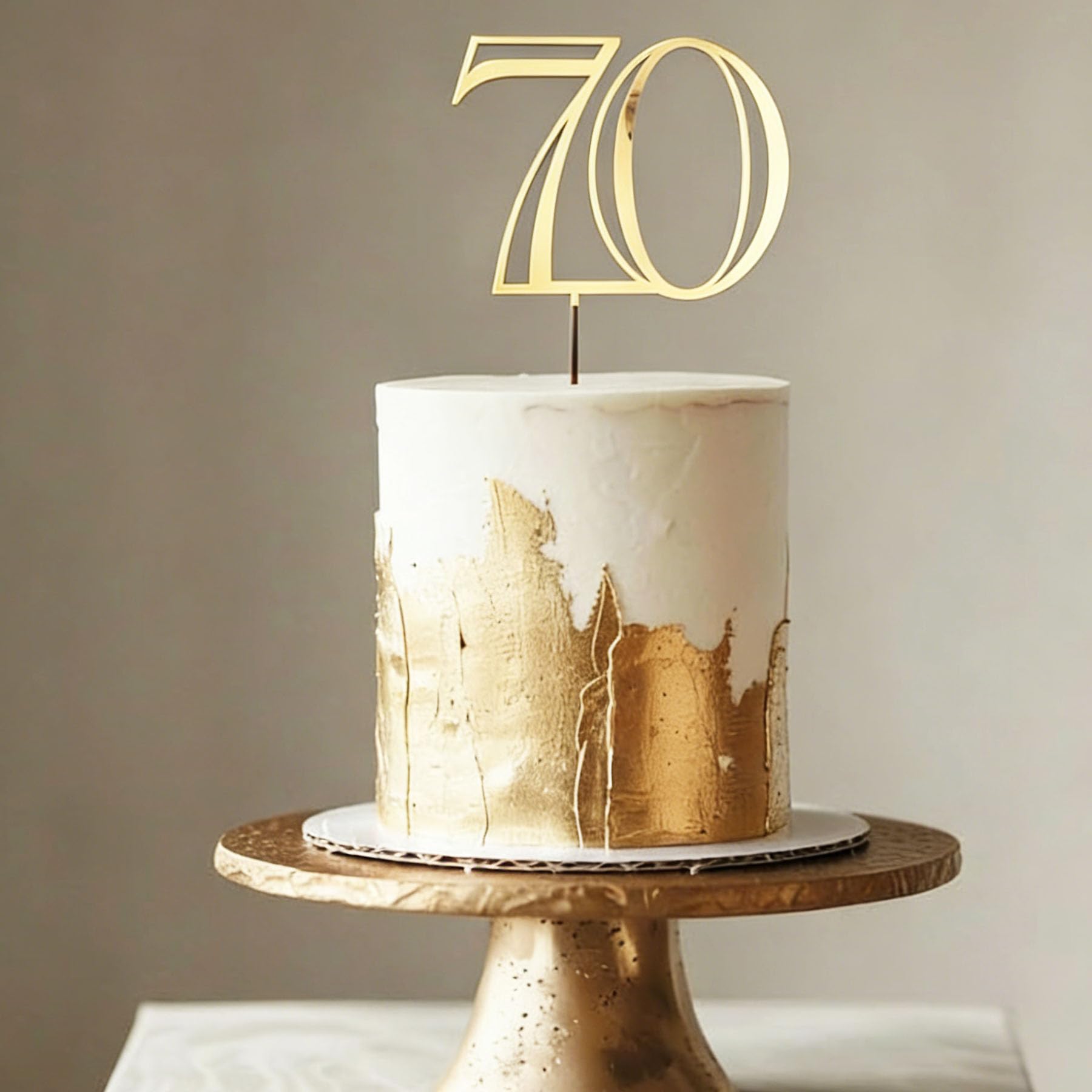 Happy 70th Birthday Cake Topper,Gold Acrylic Number 70 Cake Decoration,Seventy Celebration Milestone Birthday Decoration,70th Theme for Wedding Birthday Anniversary Celebration Ideas Cake Decorating