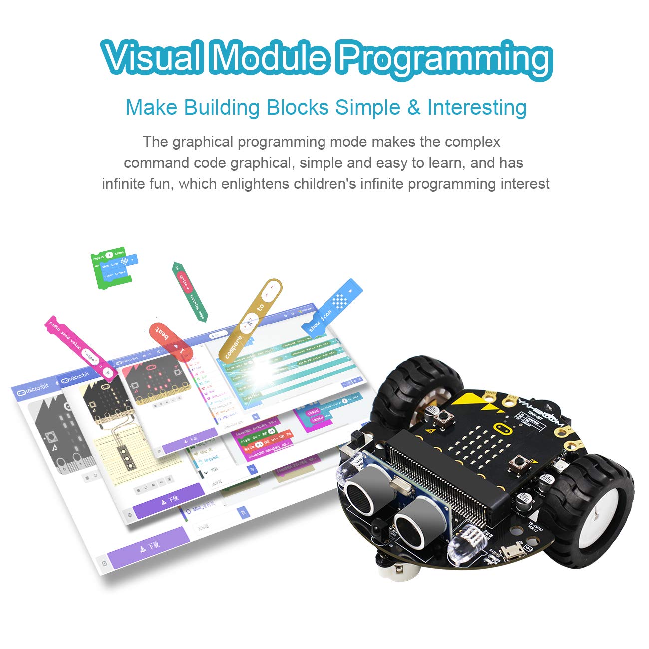 Buy Yahboom Microbit V2 Start Robotic Kit for Kids DIY Programmable ...
