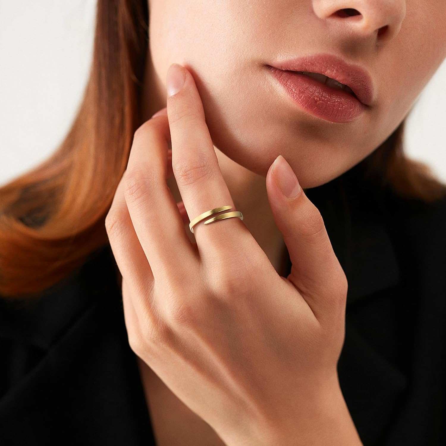 THUNARAZ 14K Gold Filled Rings for Women - Non Tarnish Gold Wedding Bands | Waterproof Stackable Thumb Rings | Open Twist Adjustable Rings Size 5 to 10 - Image 3