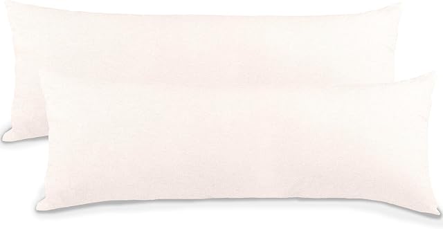 aqua-textil Classic Line poszewka na poduszkę, zestaw 2 sztuk, 40 x 145 cm, śnieżnobiała, bawełna, poduszka do spania na boku, poszewka na zamek błyskawiczny