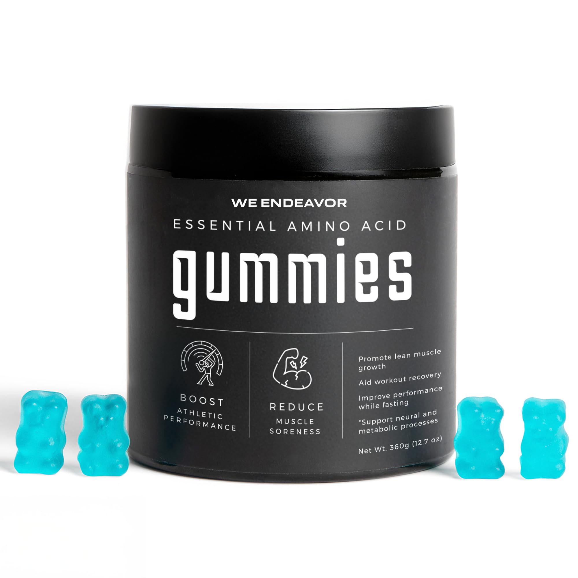 Endeavor Essential Amino Acids Gummies 5g Serving Sugar Free Supplements for Men and Women, EAA Gummy Vegan 120 Count 30 Day Supply