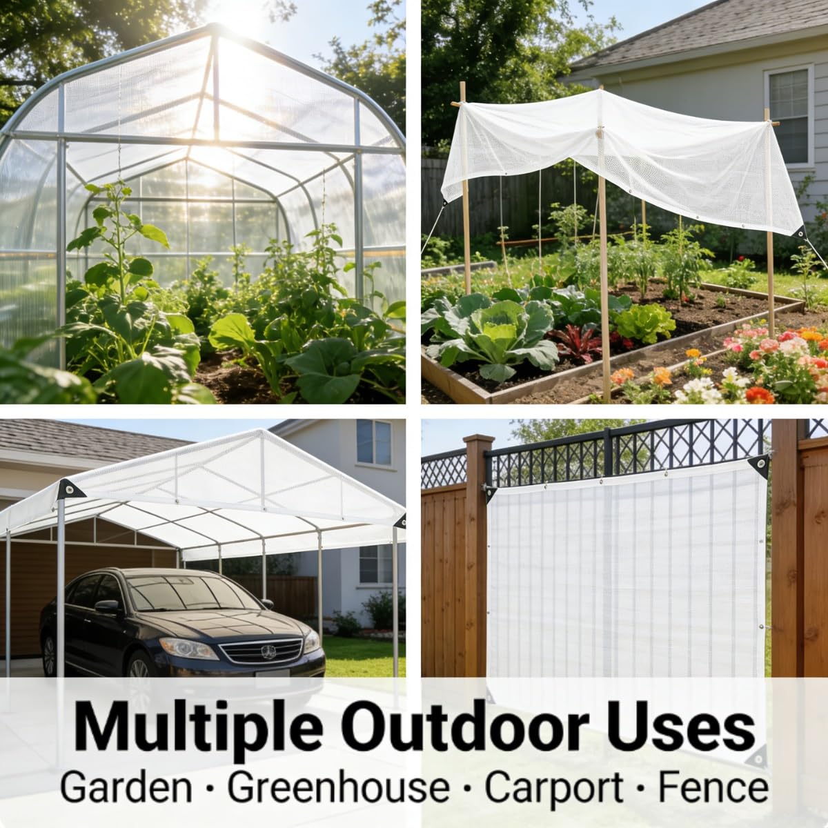90% Schattierungsnetz Weiß 50% UV-Schutz 4x5 2x3 3x4m Schattiernetz Mit Ösen, Sonnensegel Sichtschutz Für Garten Balkon Terrasse Pergola Gewächshaus, Wind Und Sichtschutznetz(2x7.5m)