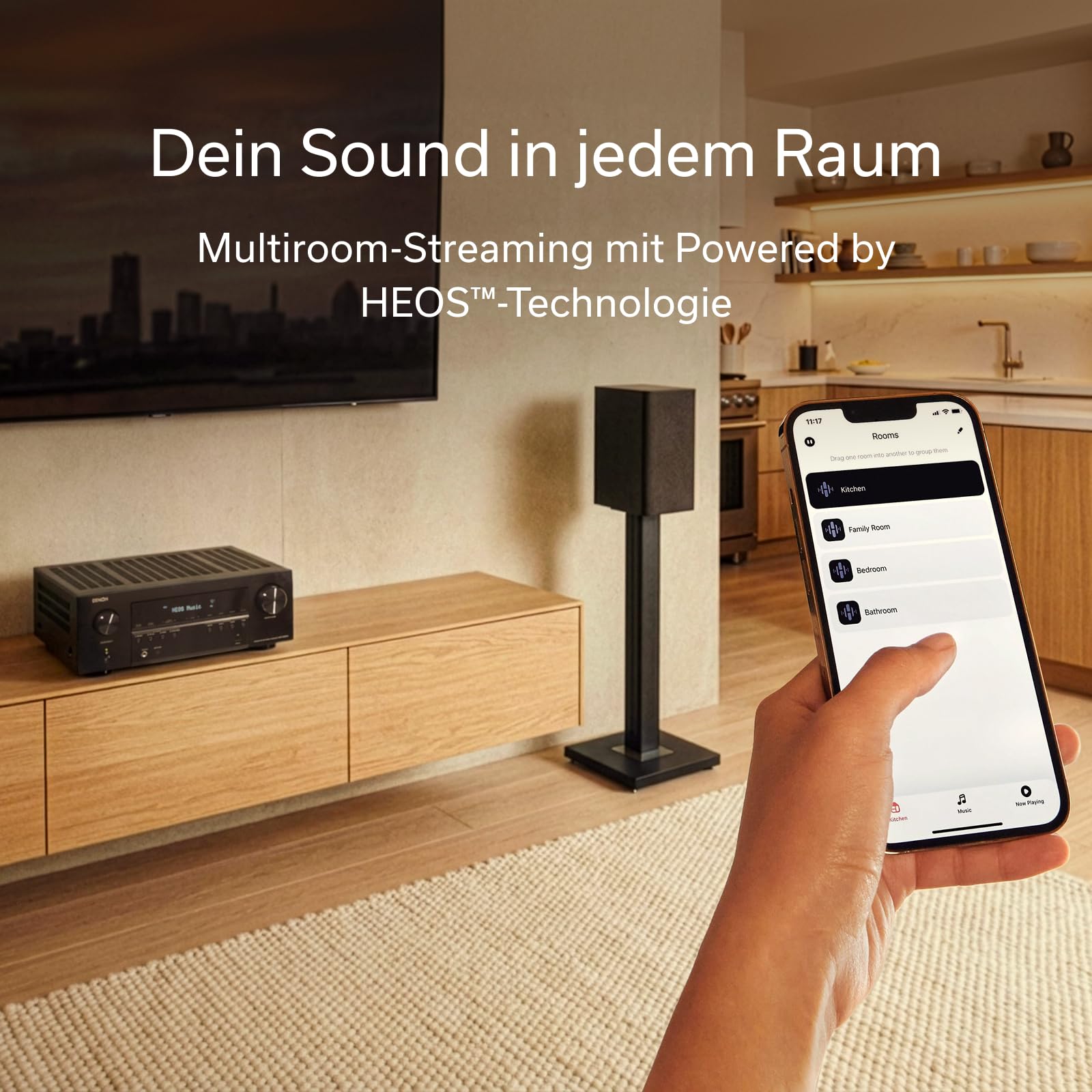 Denon AVR-X2900H DAB 7.2-Kanal AV-Receiver, HiFi Verstärker mit Dolby Atmos, DTS:X, 6X HDMI 2.1 (8K) Eingängen und 2 Ausgängen, Bluetooth, DAB+, WLAN, AirPlay 2, HEOS Multiroom
