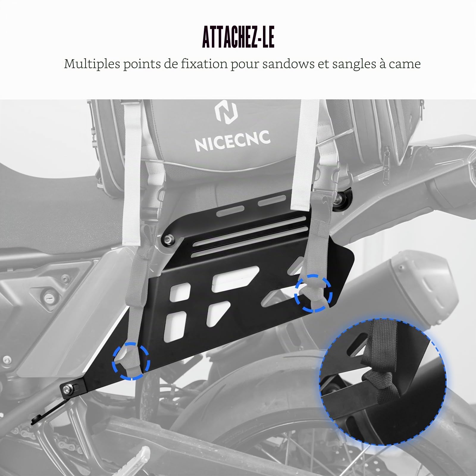 NICECNC Cadre de Support de sacoches latérales Compatible avec Yamaha Tenere 700/XTZ700 XTZ07 2019 2020 2021 2022 2023 2024, Bagages latéraux, Support de Sacoche de Selle, Noir