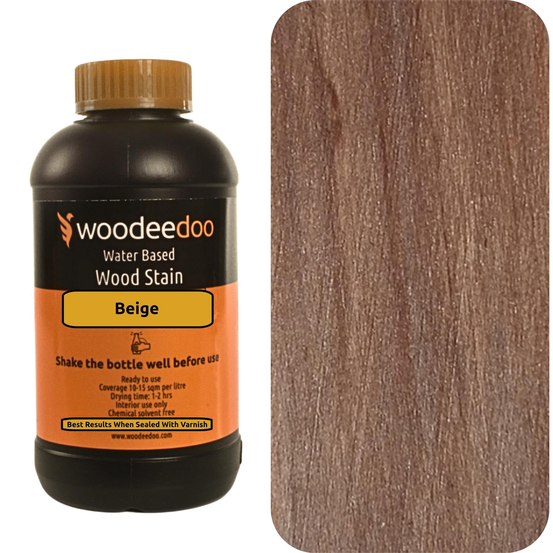 Woodeedoo Water-Based Wood Stain DyeBeige200MlReady To Use Quick Dry from B&Q