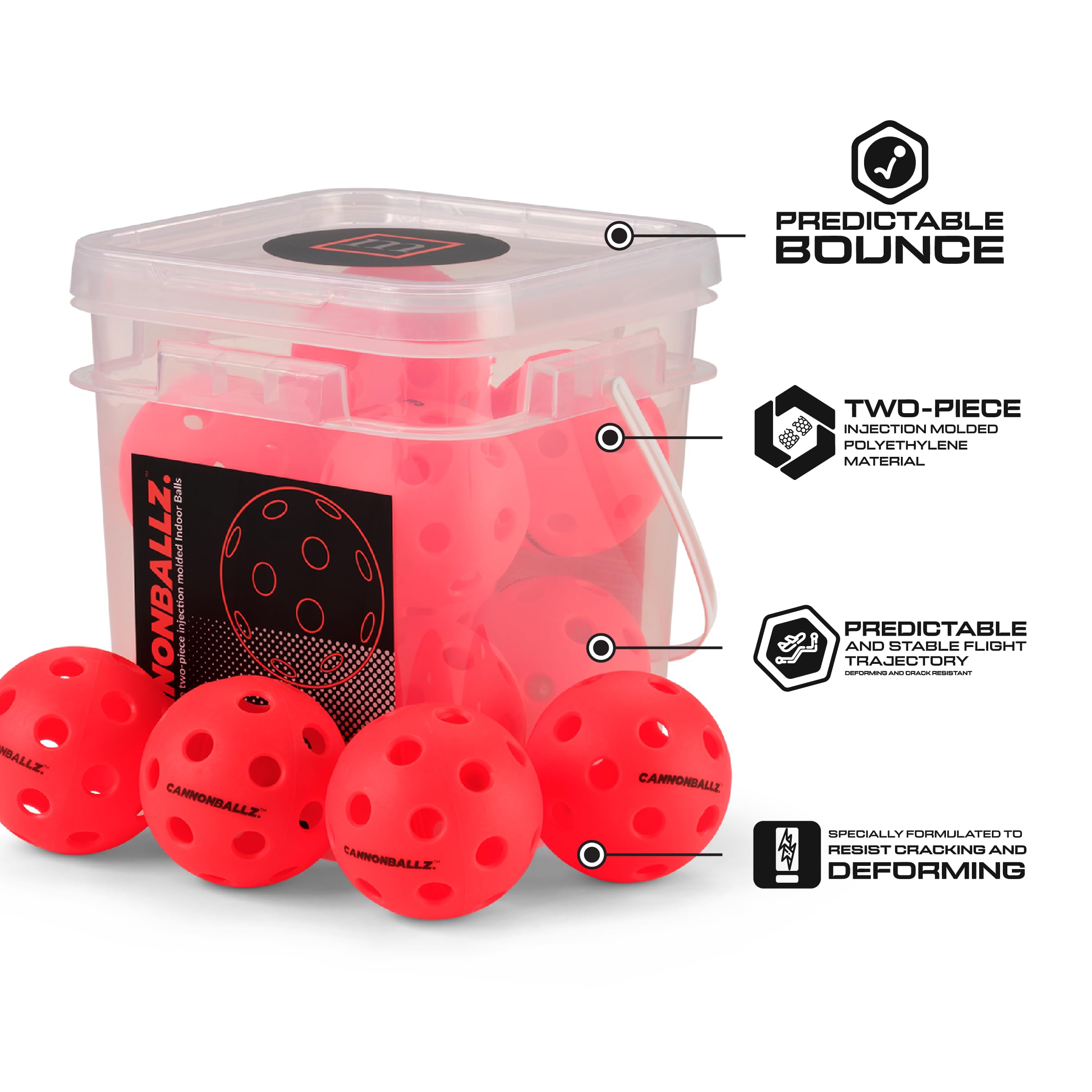 Amazon.com: Mint Sport Cannonballz Indoor Pickleball Balls - 10