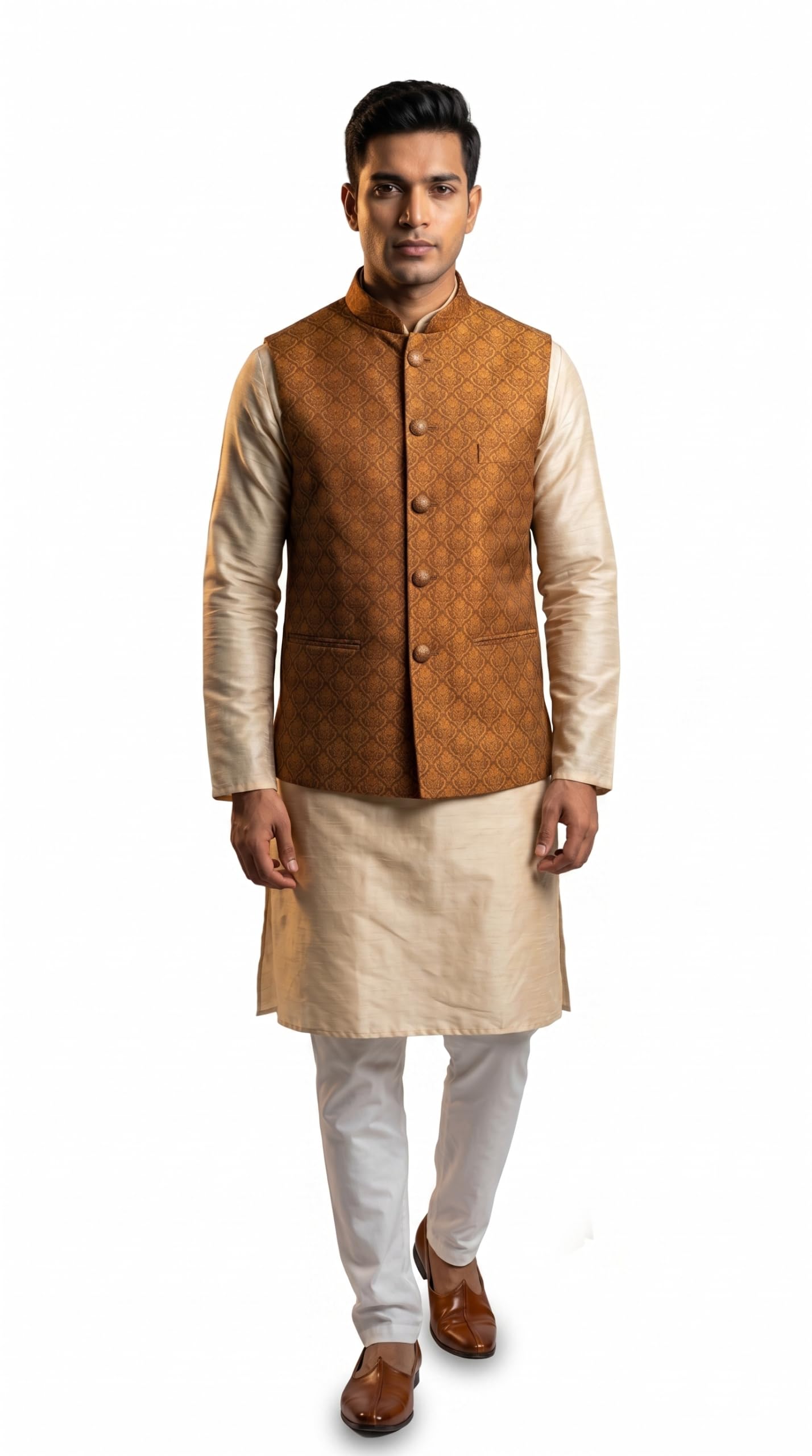 Men's Nehru Jacket Ethnic Wear Sleeveless Waistcoat-picture-55