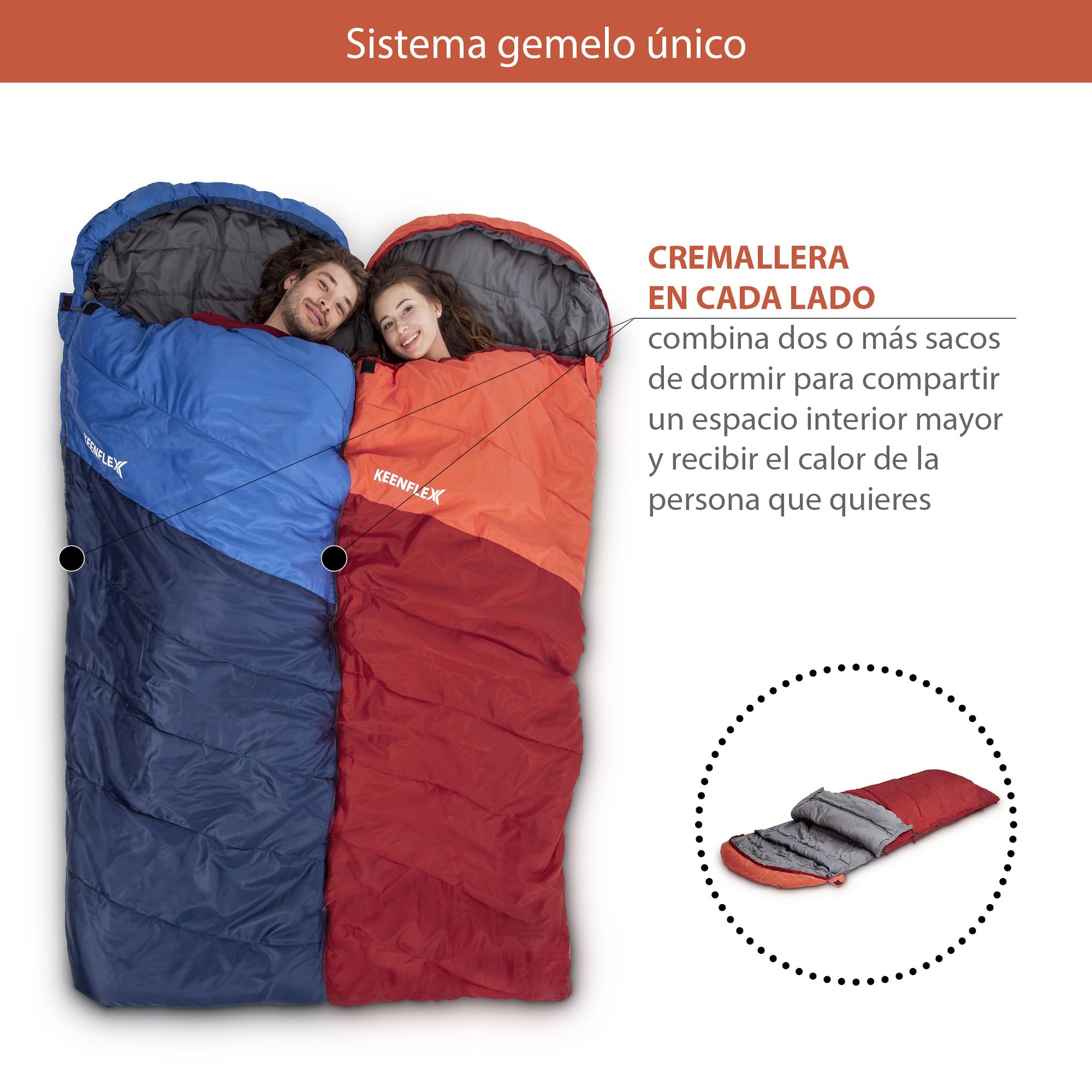 Saco de Dormir Rectangular 3 Estaciones -11,7°C
