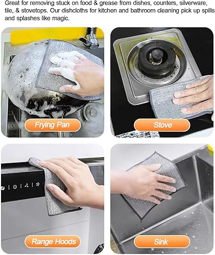 Miniatura 5 de Paño multifuncional de alambre antiarañazos, paño de cocina de alambre de acero, paño de cocina de alambre multiusos, frota y limpia para platos,