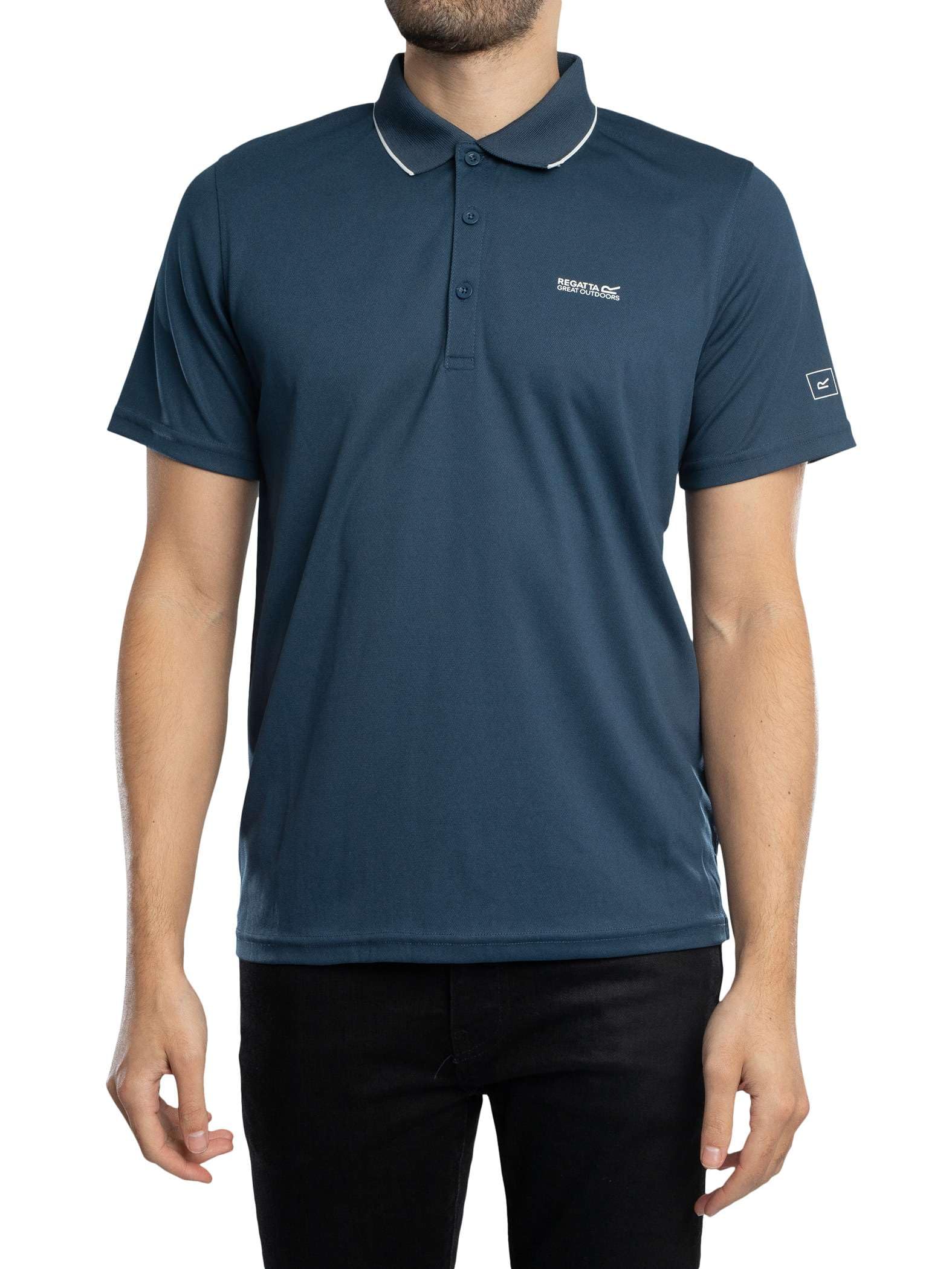 Regatta Men's Blue Maverick V Active Polo Shirt in Size L, Sports Direct