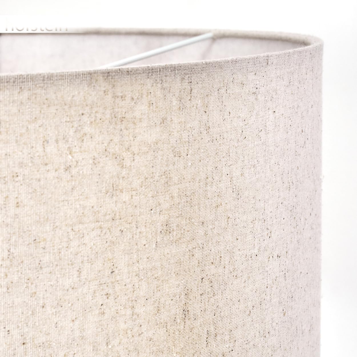 Stehleuchte Flemming, Stehlampe aus Holz/MetallStoff in Natur/Schwarz/Beige, Leuchte im skandinavischen Design mit rundem Schirm (Ø 50 cm) u. Fußschalter, Höhe 159 cm, 1 x E27, ohne Leuchtmittel