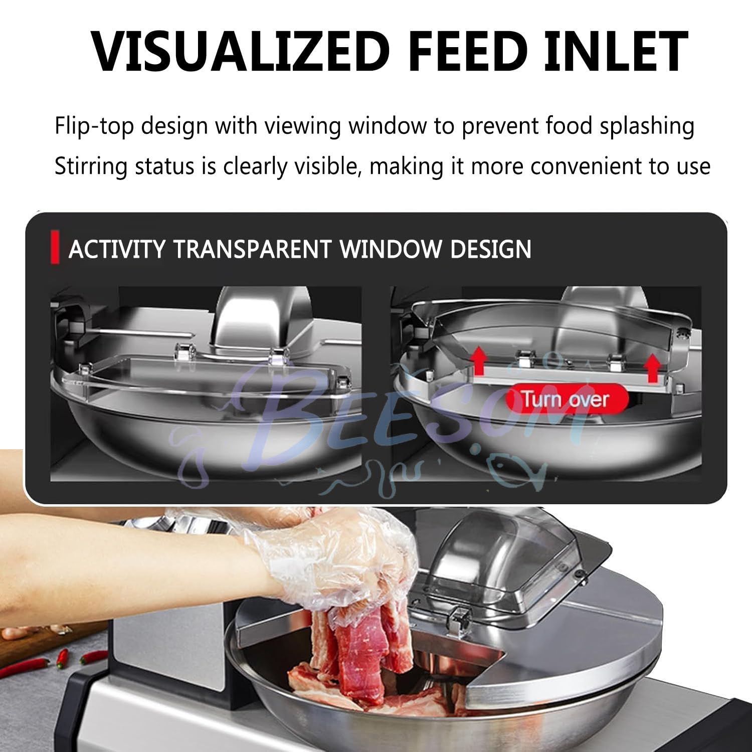 Hachoir Électrique Farce Viande 5L, Robot Cuisine pour Dumplings et Sauces