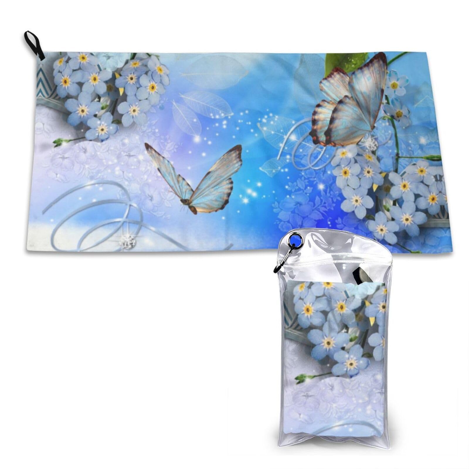 WXWJSHMGC Flowers Butterfly Print Cooling Towel, Gym Towel,Cooling Towels For Neck, Soft Breathable Travel Cool Towel,Sports Towels For Gym,Camping