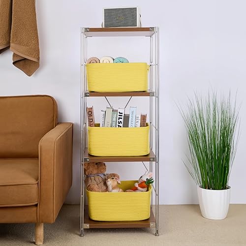 Miniatura 12 de Cestas grandes de almacenamiento para estantes, organizadores de armario, para ropa, manta, toallas, guardería, caja de juguetes, cestas de cuerda