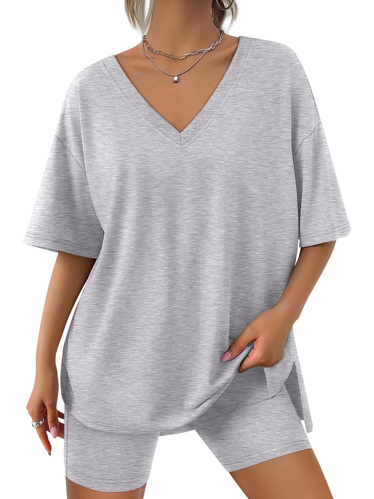 Trendy Queen Womens Two Piece Lounge Sets Spring Outfits 2026 Summer Fashion Vacation Tops Shorts Matching Tracksuits