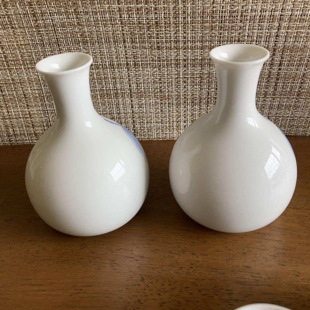 オールド　深川製磁　柿柄　お猪口　5杯　徳利　2本 Amazon.co.jp: 深川製磁 酒器揃 柿紋 徳利 猪口 酒器7点セット